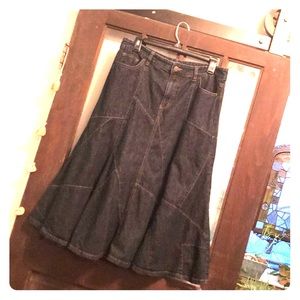 Ralph Lauren Long Patchwork Denim Skirt